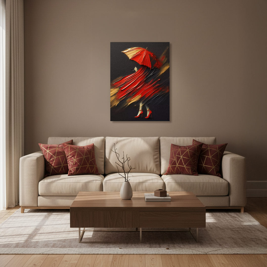 Crimson Whirl Canvas