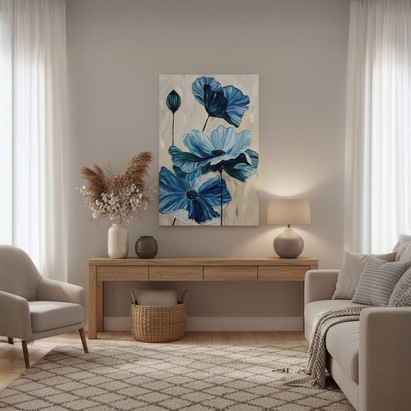 Azure Bloom Canvas